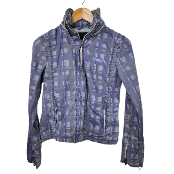 Bench Jackets & Coats Bench Cotton Jacket Plaid Blue Tattered M Poshmark